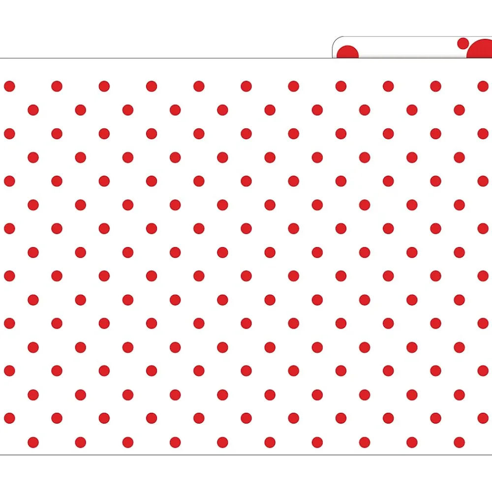 File Folders|Barker Creek File Folder Set, 1/3-Cut Tab, Letter Size, Red & White Dot, 24/Set (4392)