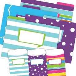 File Folders|Barker Creek Folder & Pocket Set, 1/3-Cut Tab, Letter Size, Multicolored, 42/Set (4412)