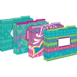 File Folders|Barker Creek Folder & Pocket Set, 1/3-Cut Tab, Letter Size, Bohemian, 42/Set (4410)