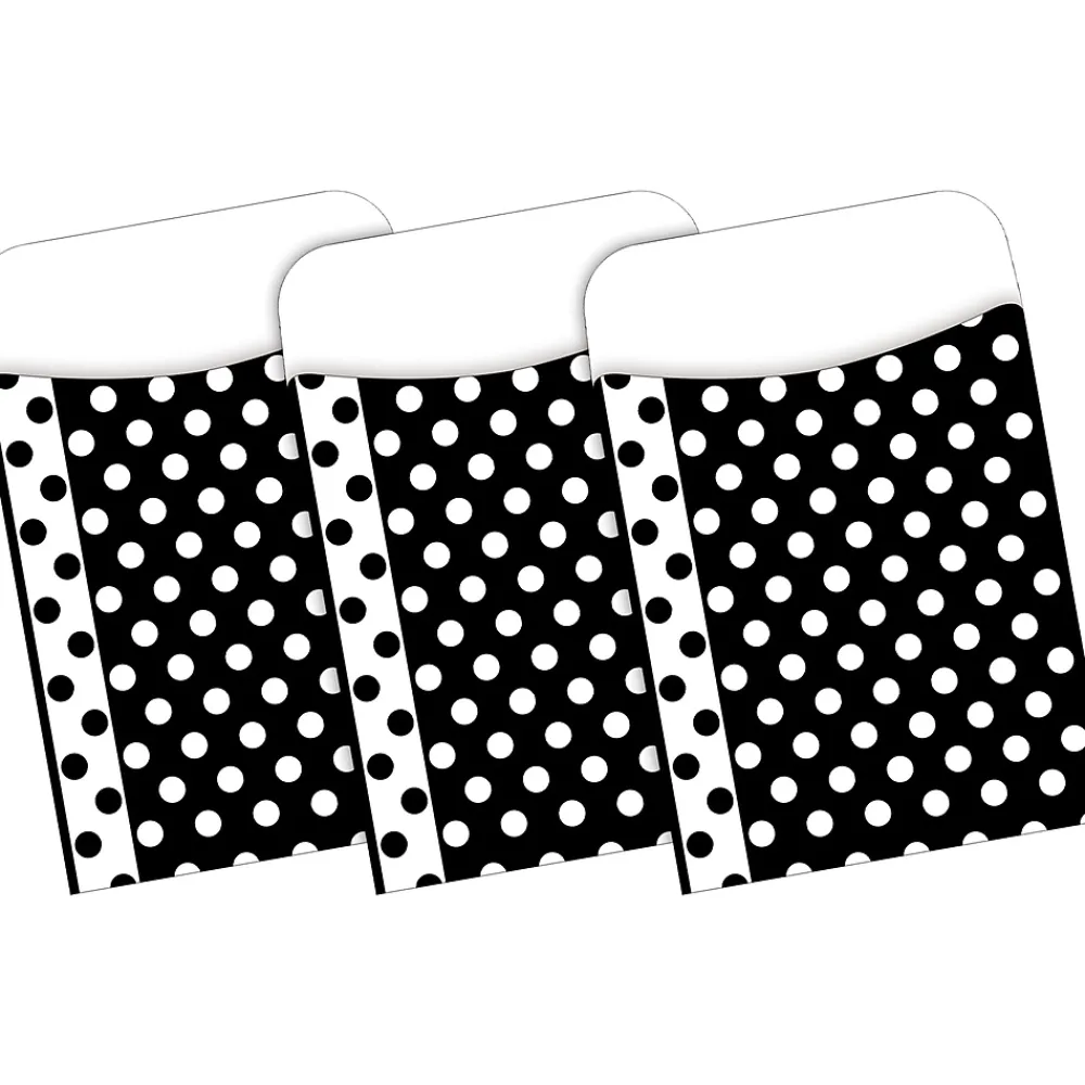 File Folders|Barker Creek Folder & Pocket Set, 1/3-Cut Tab, Letter Size, Black & White Dots, 42/Set (4417)