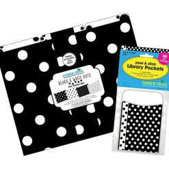 File Folders|Barker Creek Folder & Pocket Set, 1/3-Cut Tab, Letter Size, Black & White Dots, 42/Set (4417)