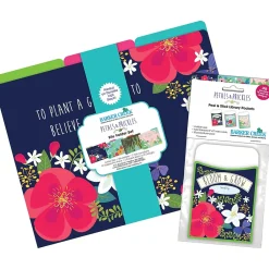 File Folders|Barker Creek Folder & Pocket Set, 1/3-Cut Tab, Letter Size, Petals & Prickles, 42/Set (4418)
