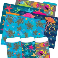 File Folders|Barker Creek Folder & Pocket Set, 1/3-Cut Tab, Letter Size, Kai Ola, 42/Set (4420)