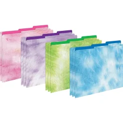 File Folders|Barker Creek Get Organized File Folder Set, 1/3-Cut Tab, Letter Size, Tie-Dye & Ombré, 107/Set (135)