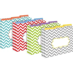 File Folders|Barker Creek Get Organized Beautiful Chevron File Folders, 1/3-Cut Tab, Letter Size, Assorted, 107/Set (137)