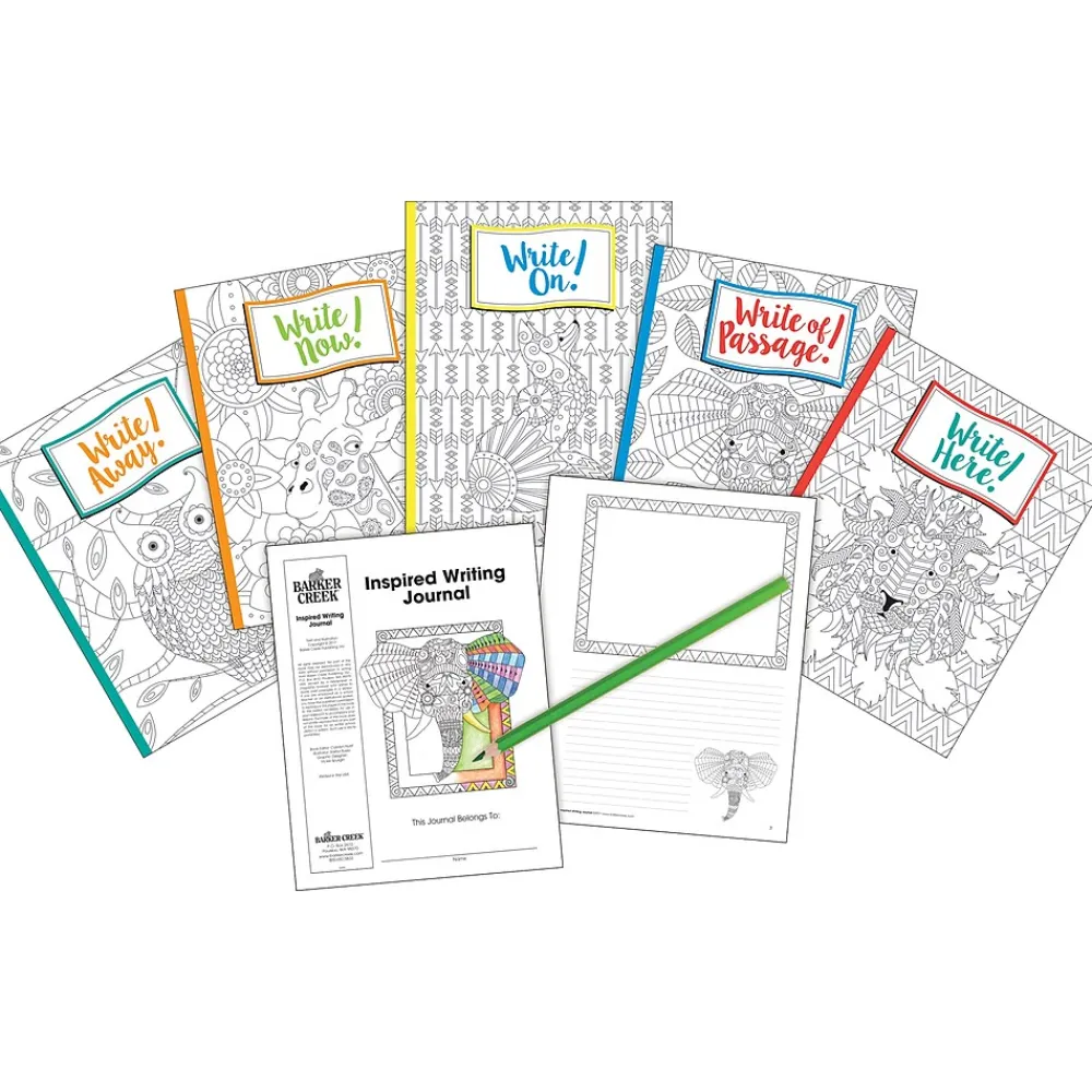 Journals|Barker Creek Inspired Writing Journal Set Journal, 8.5" x 11", College Ruled, Multicolor, 5/Set (BC3873)