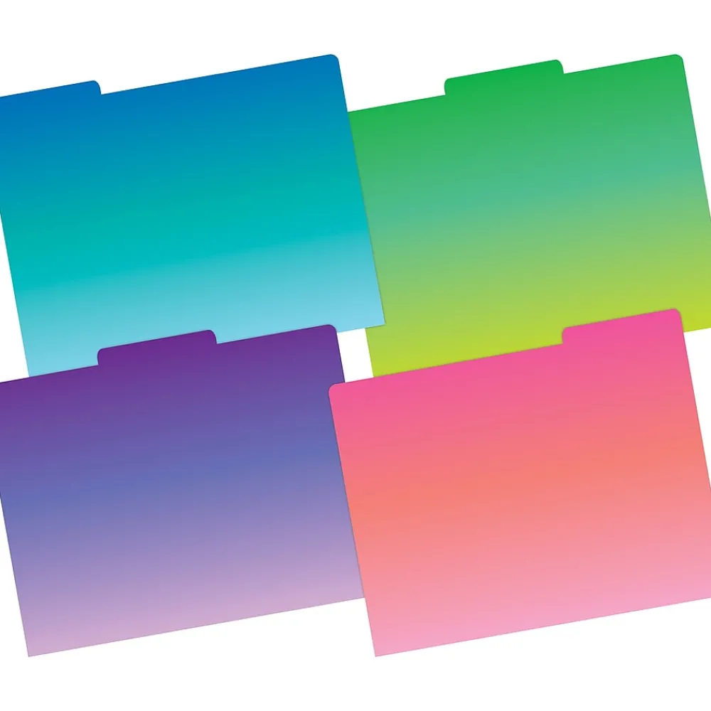 File Folders|Barker Creek Lime Tie-Dye File Folder, 1/3-Cut Tab, Letter Size, Assorted, 107/Set (155)