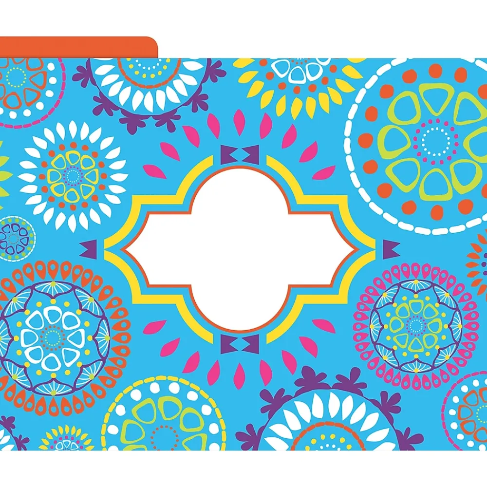 File Folders|Barker Creek Moroccan File Folder, 1/3-Cut Tab, Letter Size, Assorted, 12/Pack (2013)