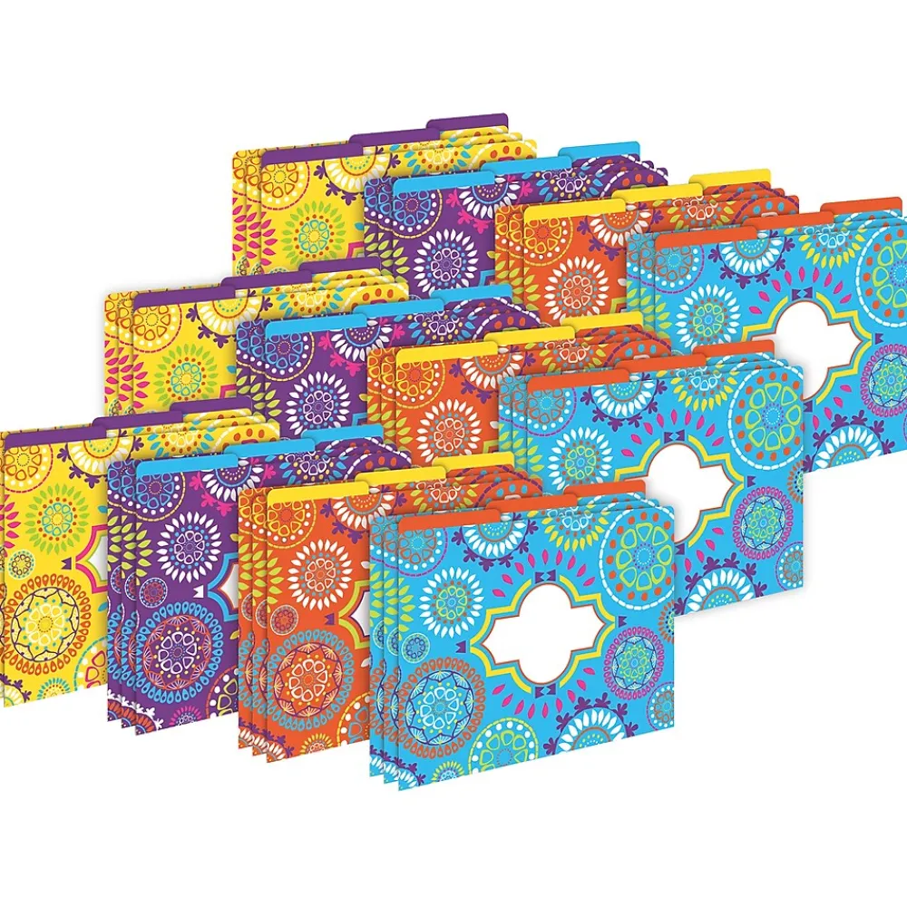 File Folders|Barker Creek Moroccan File Folder, 1/3-Cut Tab, Letter Size, Assorted, 36/Set (4401)