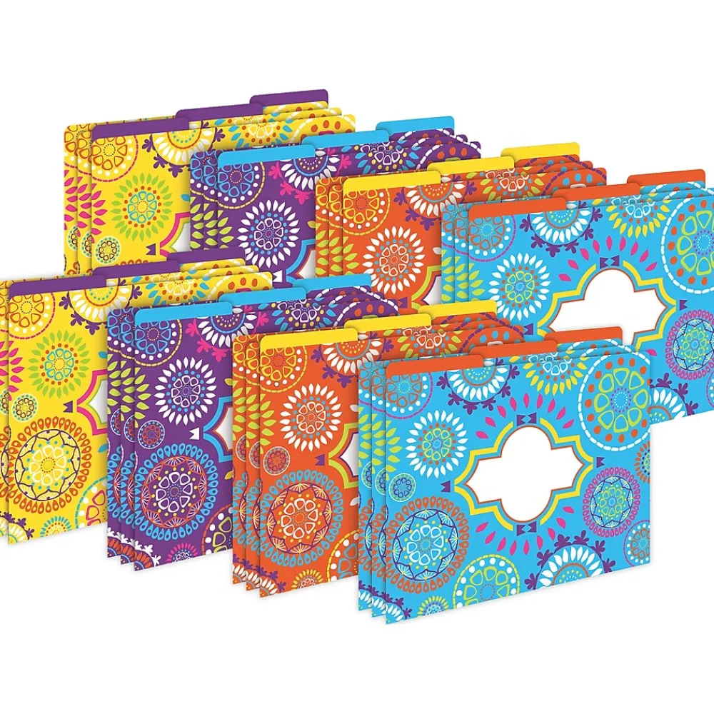 File Folders|Barker Creek Moroccan File Folder, 1/3-Cut Tab, Letter Size, Assorted, 24/Set (4400)