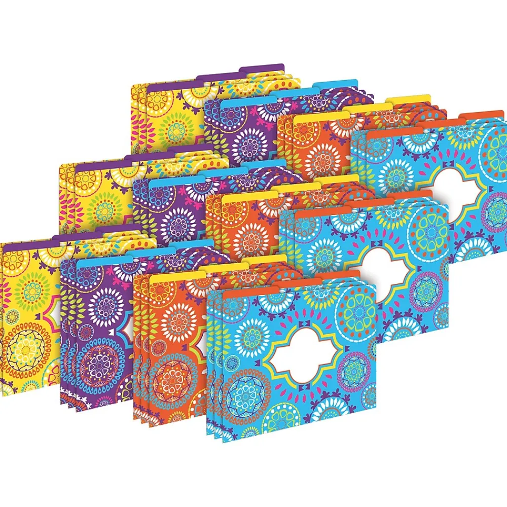 File Folders|Barker Creek Moroccan Letter-Size File Folders, Multi-Design Set, 36/Set (BC3933)
