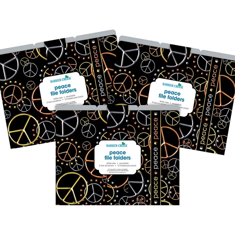 File Folders|Barker Creek Peace Letter-Size File Folders, 36/Set (BC3928)