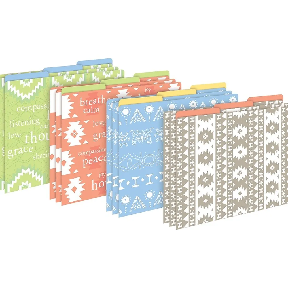 File Folders|Barker Creek Thoughtfulness File Folders, 3-Tab, Letter Size, Assorted, 12/Pack (BC1307)