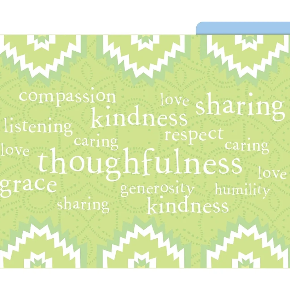 File Folders|Barker Creek Thoughtfulness File Folders, 3-Tab, Letter Size, Assorted, 12/Pack (BC1307)