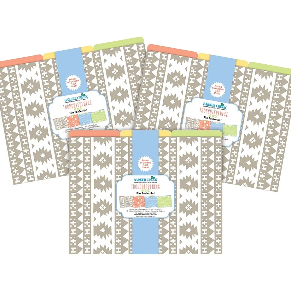 File Folders|Barker Creek Thoughtfulness File Folder, 1/3-Cut Tab, Letter Size, Assorted, 36/Set (4407)