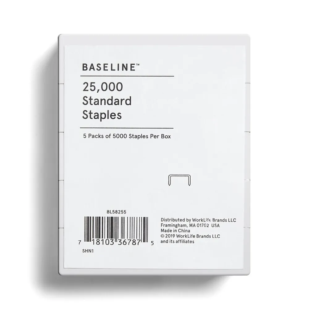 Staples|BASELINE™ Baseline Staples, .25" Leg Length, 25000/Box (BL58255)