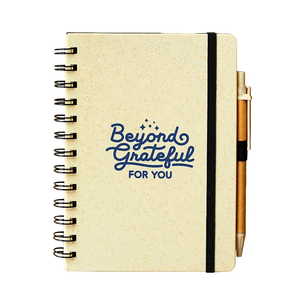 Journals|Baudville Journal, Wide-Ruled, Beige/Blue, 70 Pages, 5/Pack (1396064P531)