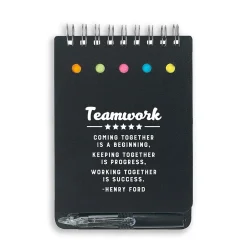 Journals|Baudville Teamwork Pocket Journal, 3" x 4", Narrow Ruled, 80 Pages, 3/Pack (1399868P331)