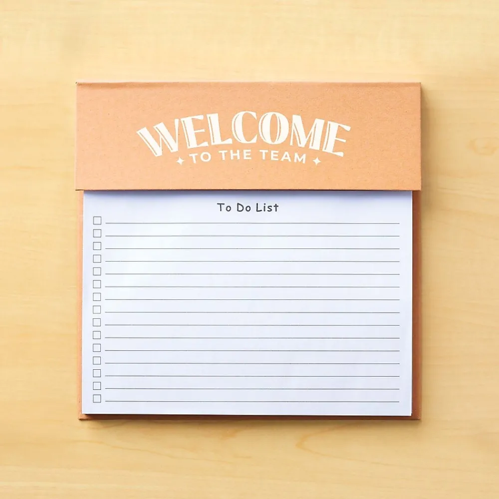 Notepads|Baudville Welcome to the Team Memo Pad, 8.75" x 6", Narrow Ruled, 100 Sheets/Pad, 2 Pads/Pack (1393296P231)