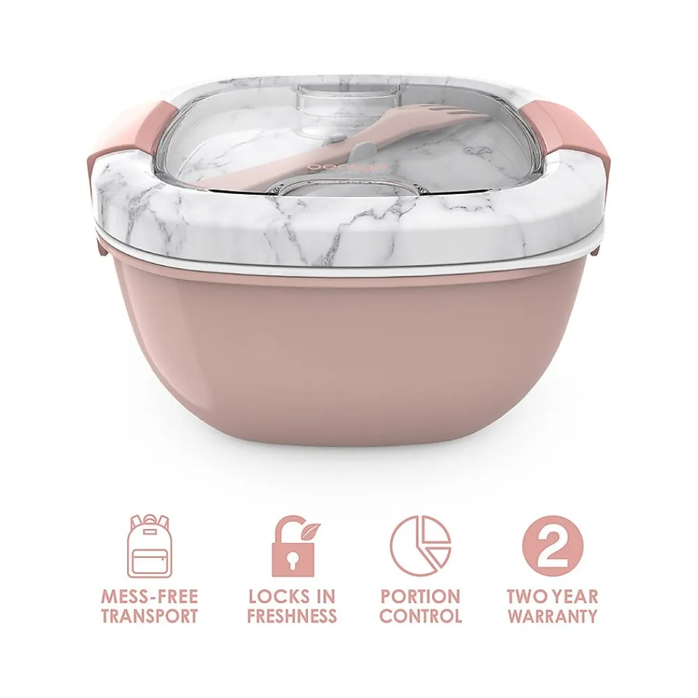 Lunch Totes & Water Bottles|bentgo Salad Container, Blush Marble, 54 oz. (BGOSAL-M)