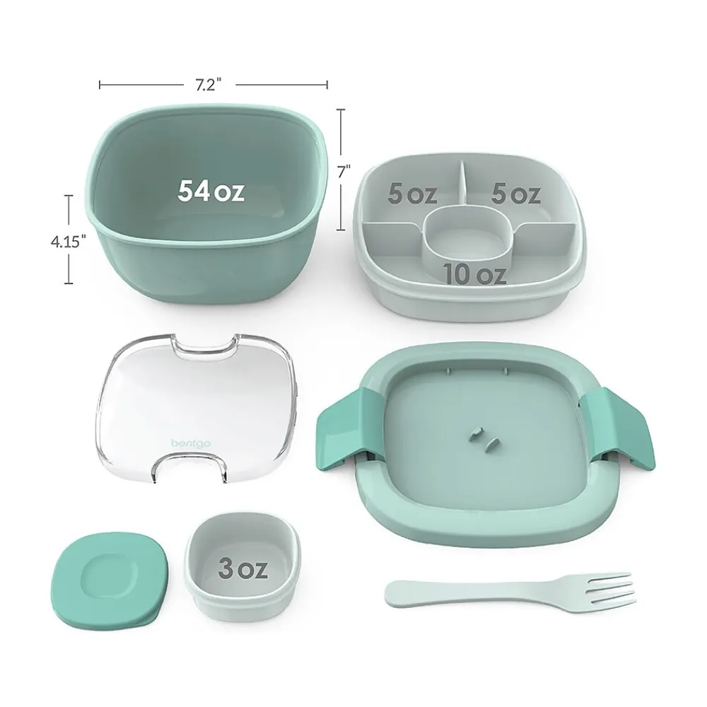 Lunch Totes & Water Bottles|bentgo Salad Container, Coastal Aqua, 54 oz. (BGOSAL-CA)