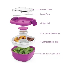 Lunch Totes & Water Bottles|bentgo Salad Container, Purple, 54 oz. (BGOSAL-P)