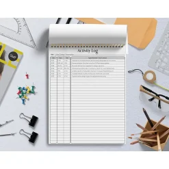 Notepads|Better Office Activity Log Notepad & Refill, 8.5" x 11", Ruled, White, 50 Sheets/Pad, 3 Pads/Pack (25827-3PK)