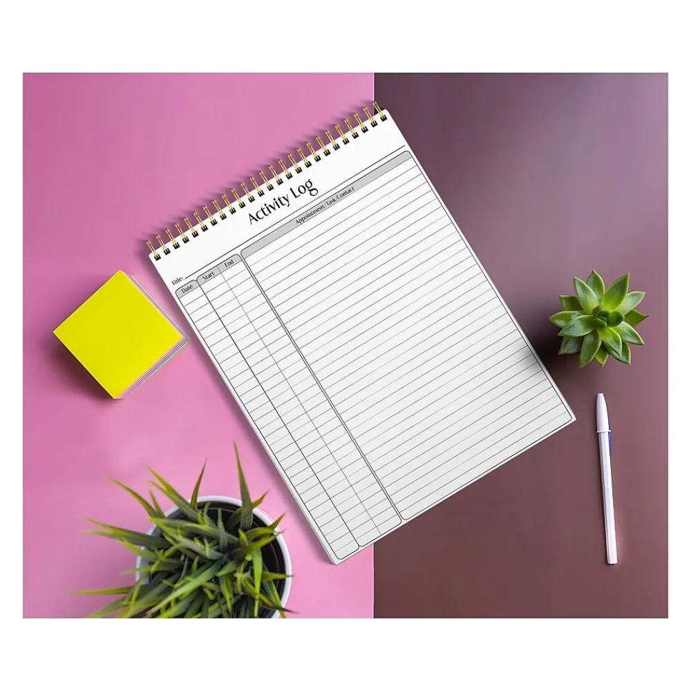 Notepads|Better Office Activity Log Notepad & Refill, 8.5" x 11", Ruled, White, 50 Sheets/Pad, 3 Pads/Pack (25827-3PK)
