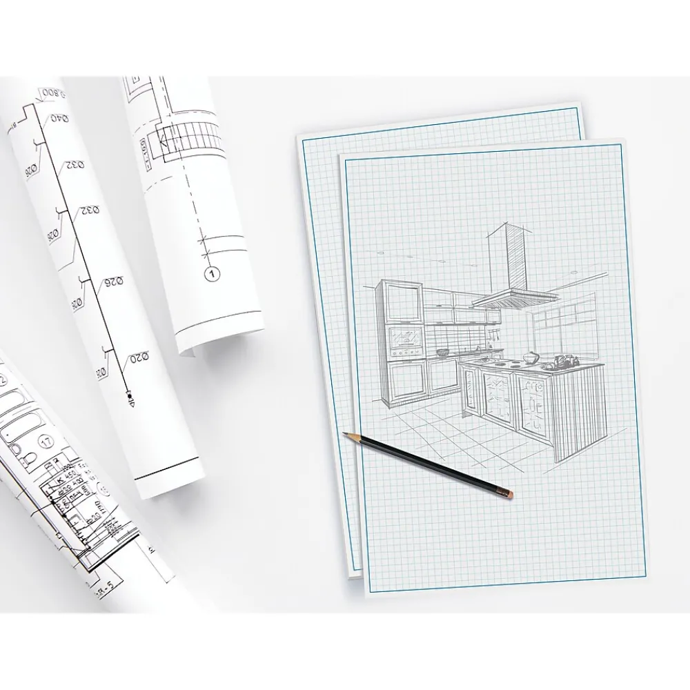 Notepads|Better Office Graph Pad, 11" x 17", Quad-Ruled, White, 25 Sheets/Pad (25600)