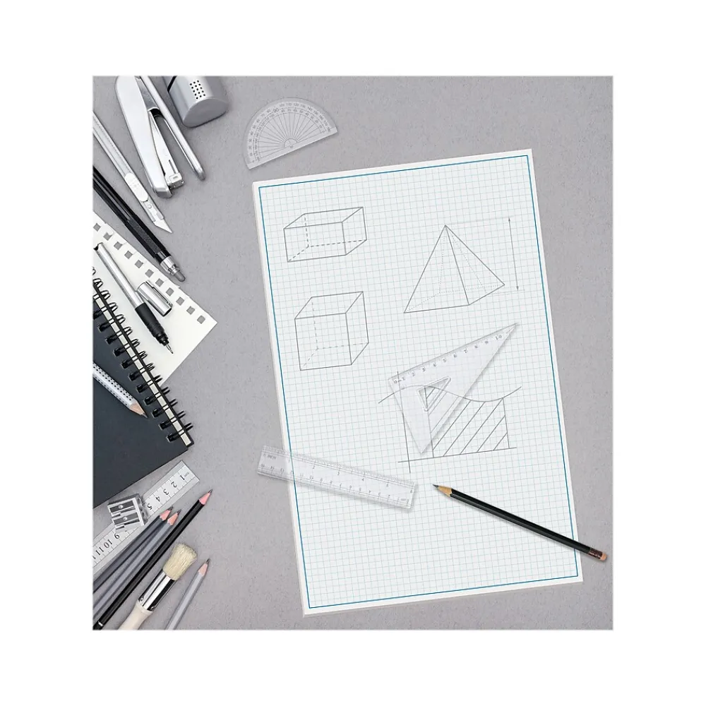 Notepads|Better Office Graph Pad, 11" x 17", Quad-Ruled, White, 25 Sheets/Pad (25600)
