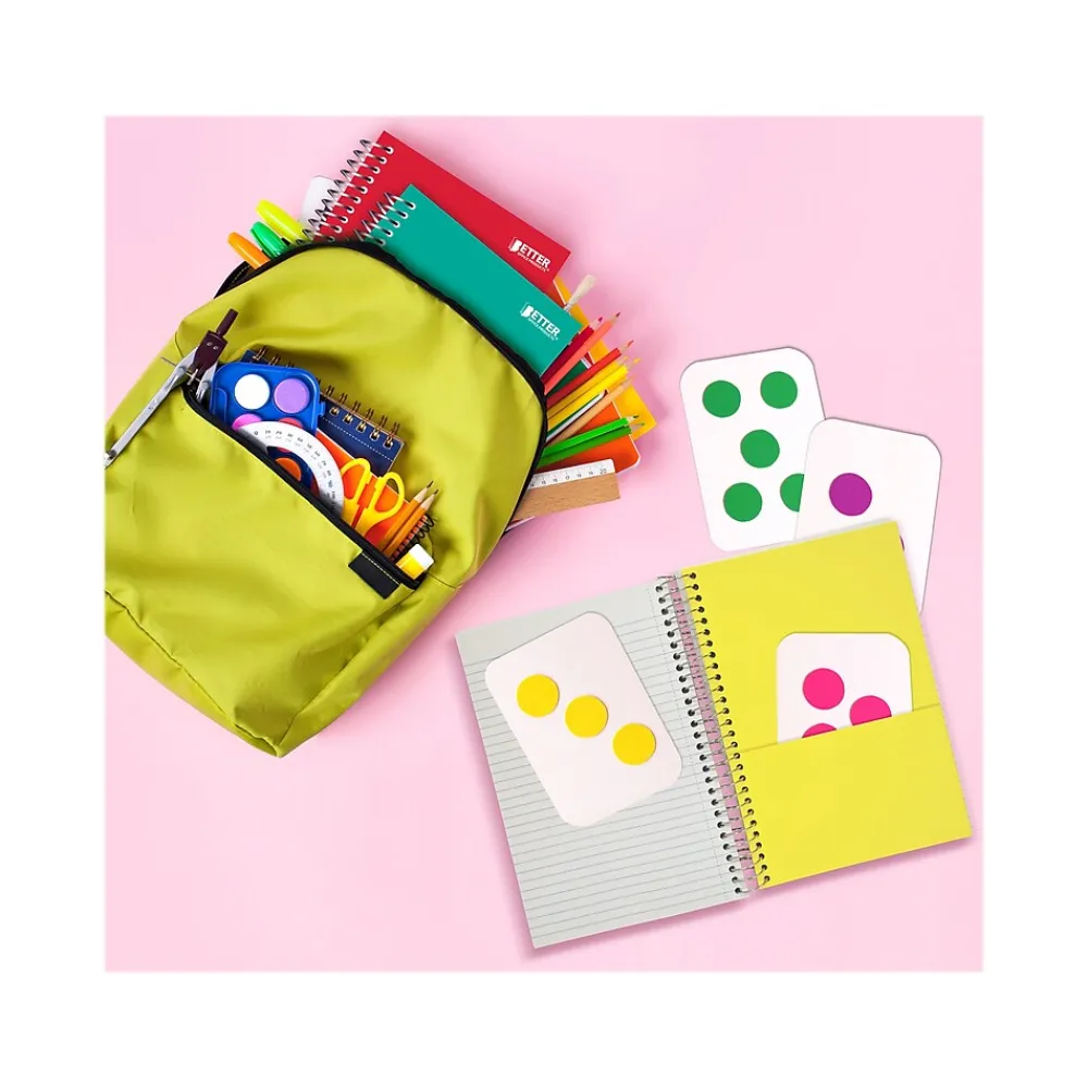 Subject Notebooks|Better Office 3-Subject Notebooks, 5.5" x 9.5", Wide Ruled, 150 Sheets, 6/Pack (25646-6PK)