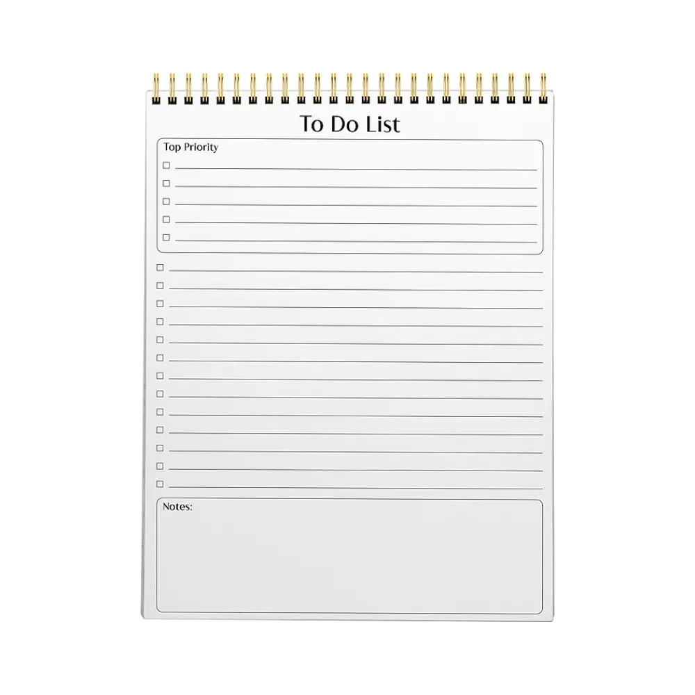Notepads|Better Office To-Do List Notepad, 8.5" x 11", Project-Ruled, White/Black, 50 Sheets/Pad (25822)
