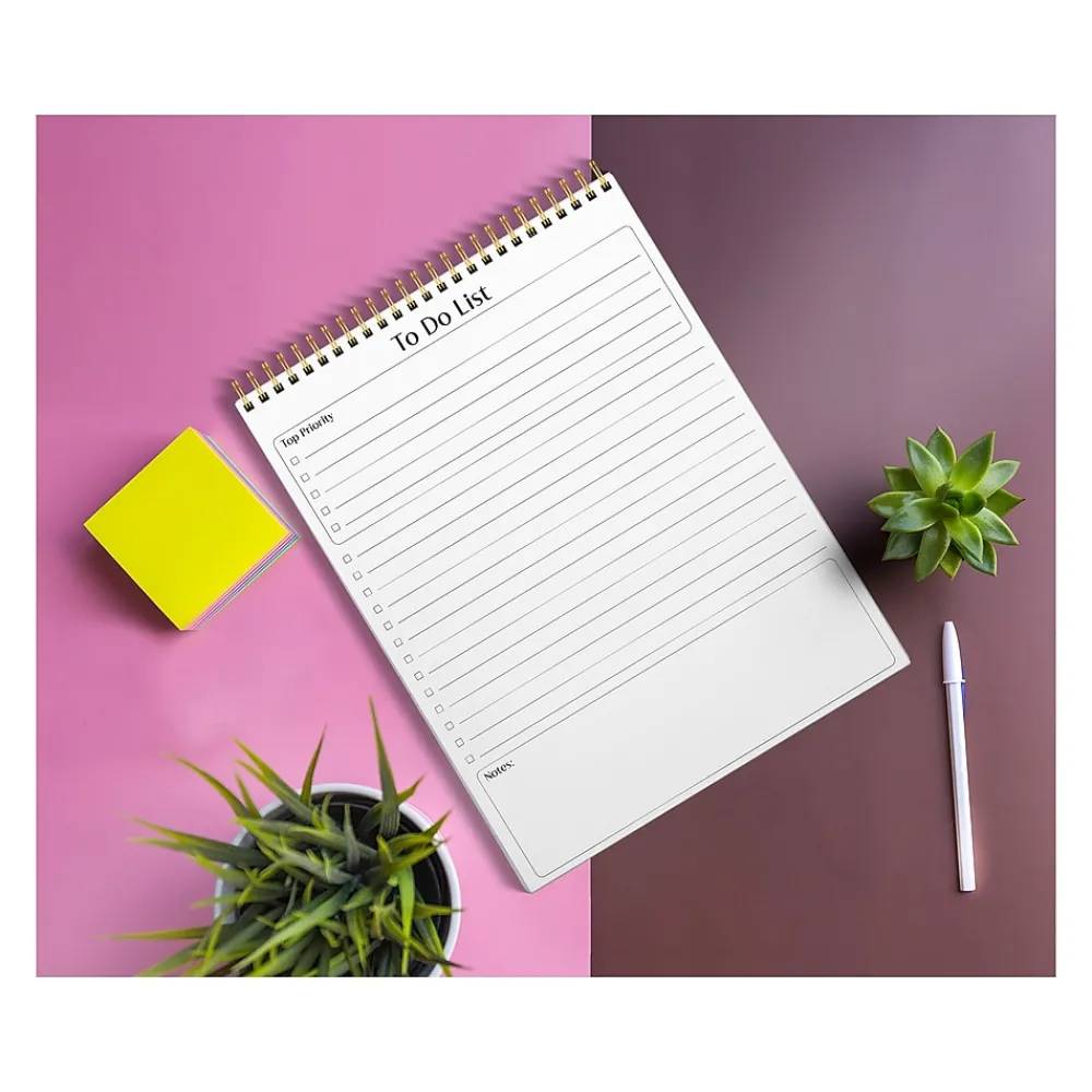 Notepads|Better Office To-Do List Notepad, 8.5" x 11", Project-Ruled, White/Black, 50 Sheets/Pad (25822)