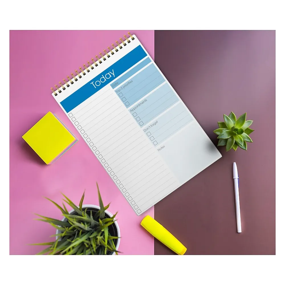 Notepads|Better Office To-Do List Notepads, 7" x 10", Project-Ruled, Assorted Colors, 52 Sheets/Pad, 4 Pads/Pack (25821-4PK)