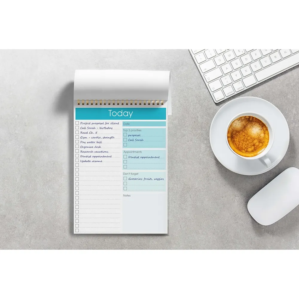 Notepads|Better Office To-Do List Notepads, 7" x 10", Project-Ruled, Assorted Colors, 52 Sheets/Pad, 4 Pads/Pack (25821-4PK)