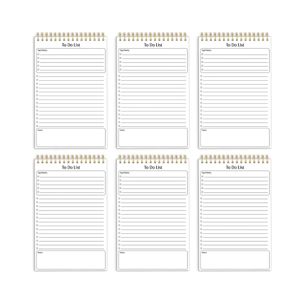 Notepads|Better Office To-Do List Notepad, 5.5" x 8.5", Ruled, White, 50 Sheets/Pad, 6 Pads/Pack (25825-6PK)