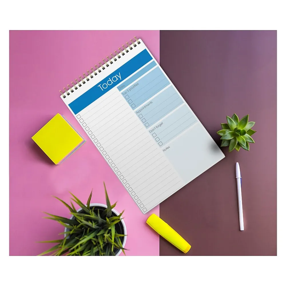 Notepads|Better Office To-Do List Notepad, 7" x 10", Project-Ruled, White/Blue, 52 Sheets/Pad (25820)