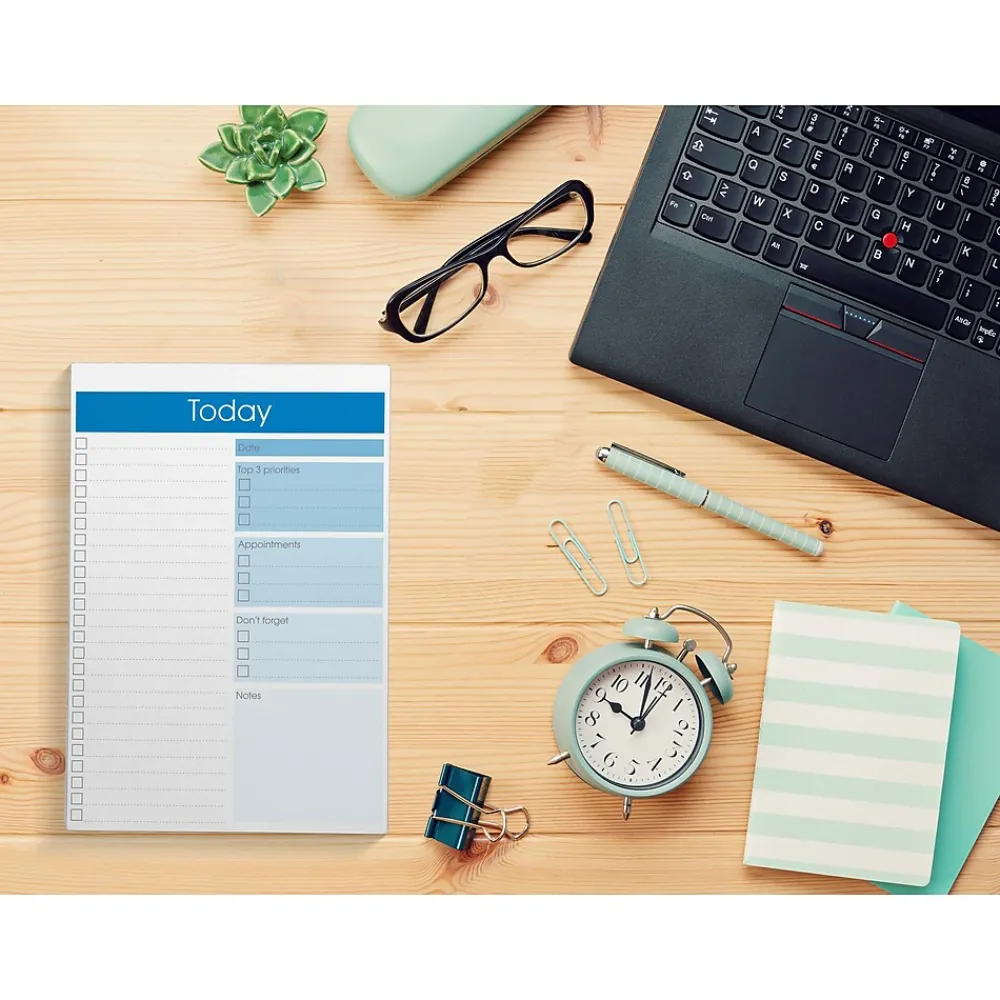 Notepads|Better Office To-Do List Notepad, 7" x 10", Project-Ruled, White/Blue, 52 Sheets/Pad (25830)