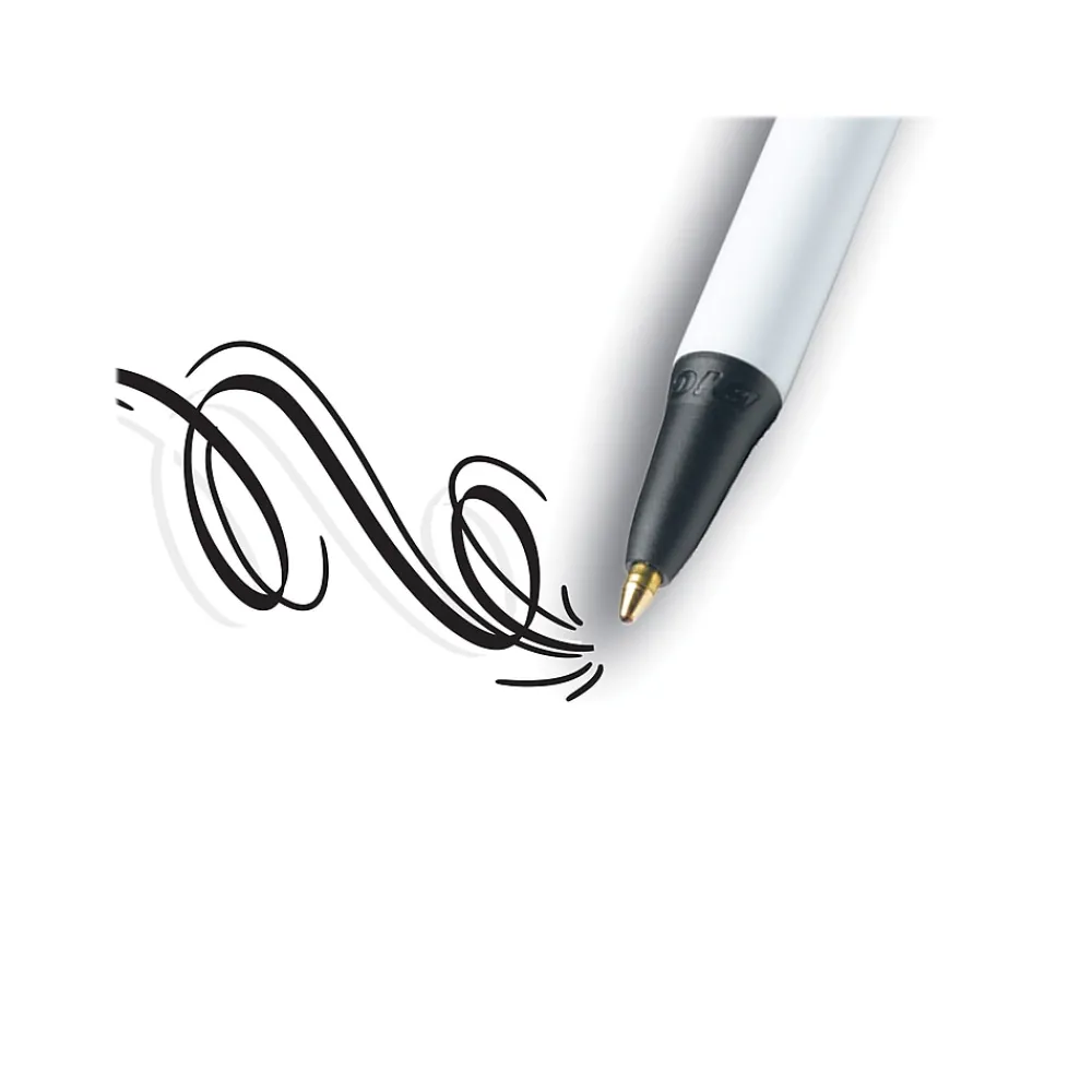 Pens|BIC Clic Stic Retractable Ballpoint Pen, Medium Point, Black Ink, 12/Case (CSM11-BLK)