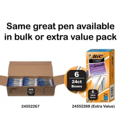 Pens|BIC Cristal Ballpoint Pens, Medium Point, Blue Ink, Dozen (10126/MS11BL)