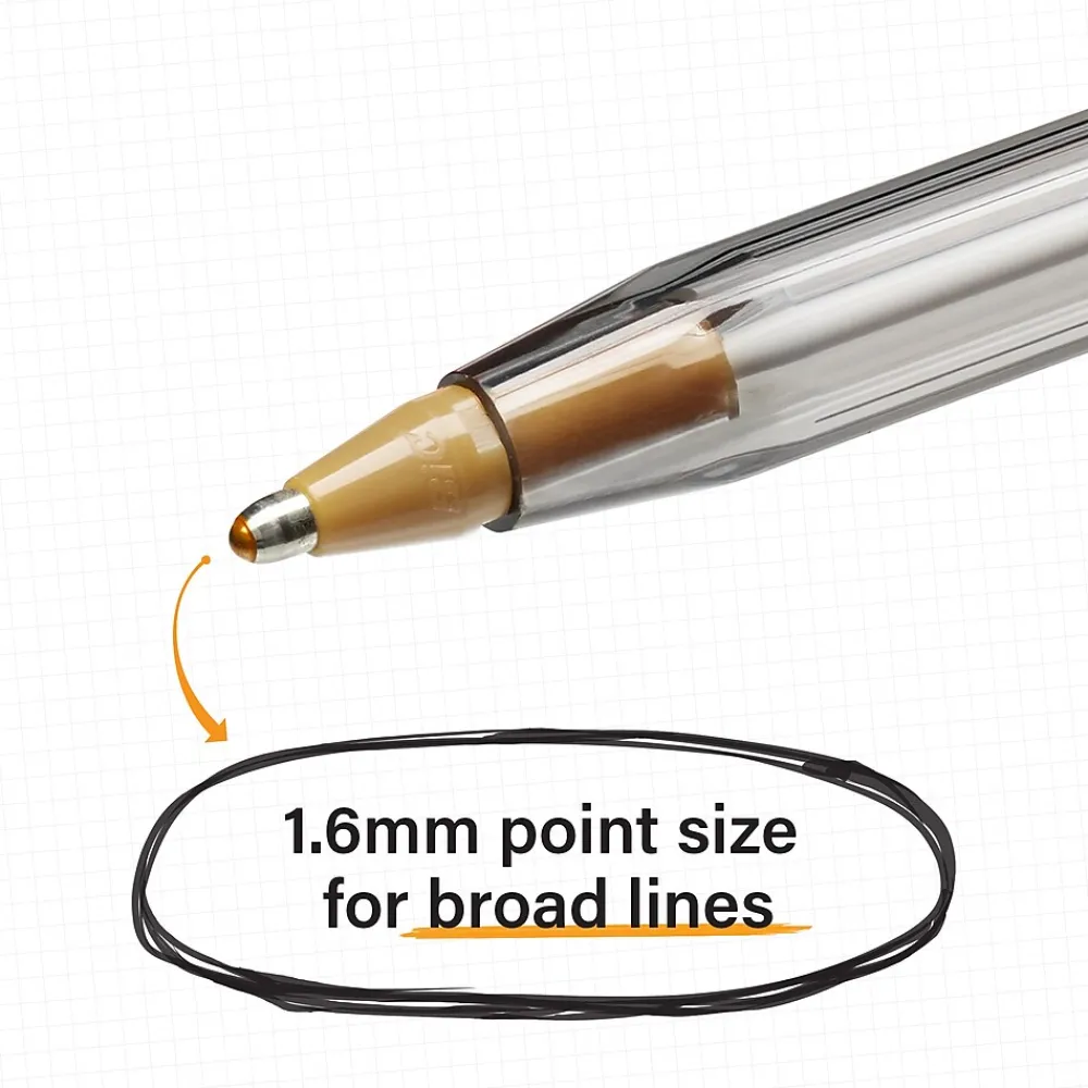 Pens|BIC Cristal Xtra-Bold Ballpoint Pens, Bold Point, 1.6mm, Assorted Ink, Bulk/Pack (MSBAPP241-AST)