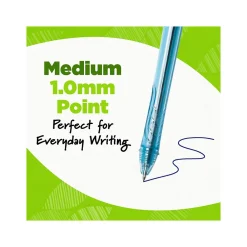 Pens|BIC ECOlutions Retractable Gel Pen, Medium Point, 1.0 mm, Black Ink, 12/Pack (RGLE11-BLK)
