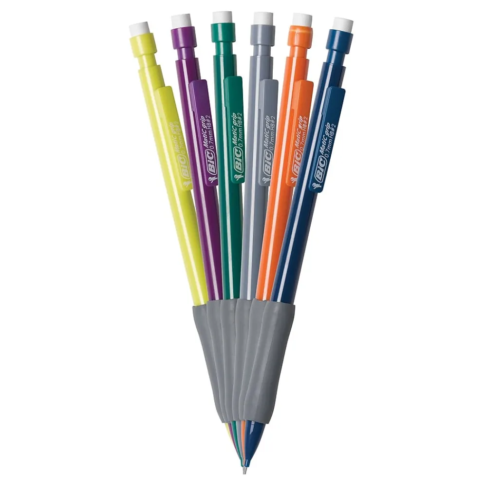Pencils|BIC Matic Grip Mechanical Pencil, 0.5mm, #2 Hard Lead, 6/Pack (42602)