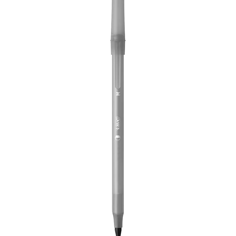 Pens|BIC Prevaguard Round Stic Ballpoint Pen, Medium Point, Black Ink, 8/Pack (GSAMP81-BLK)