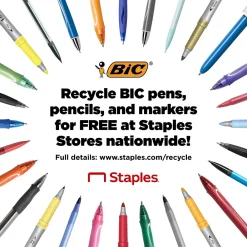 Pens|BIC Soft Feel Retractable Ballpoint Pen, Medium Point, 1.0mm, Assorted Ink, 36 Pack (SCSM361-AST)