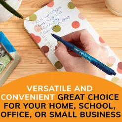Pens|BIC Soft Feel Retractable Ballpoint Pens, Fine Point, 0.8mm, Black Ink, Dozen (12346/SCSF11BK)