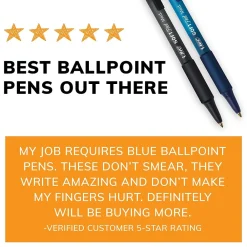 Pens|BIC Soft Feel Retractable Ballpoint Pens, Fine Point, 0.8mm, Black Ink, Dozen (12346/SCSF11BK)