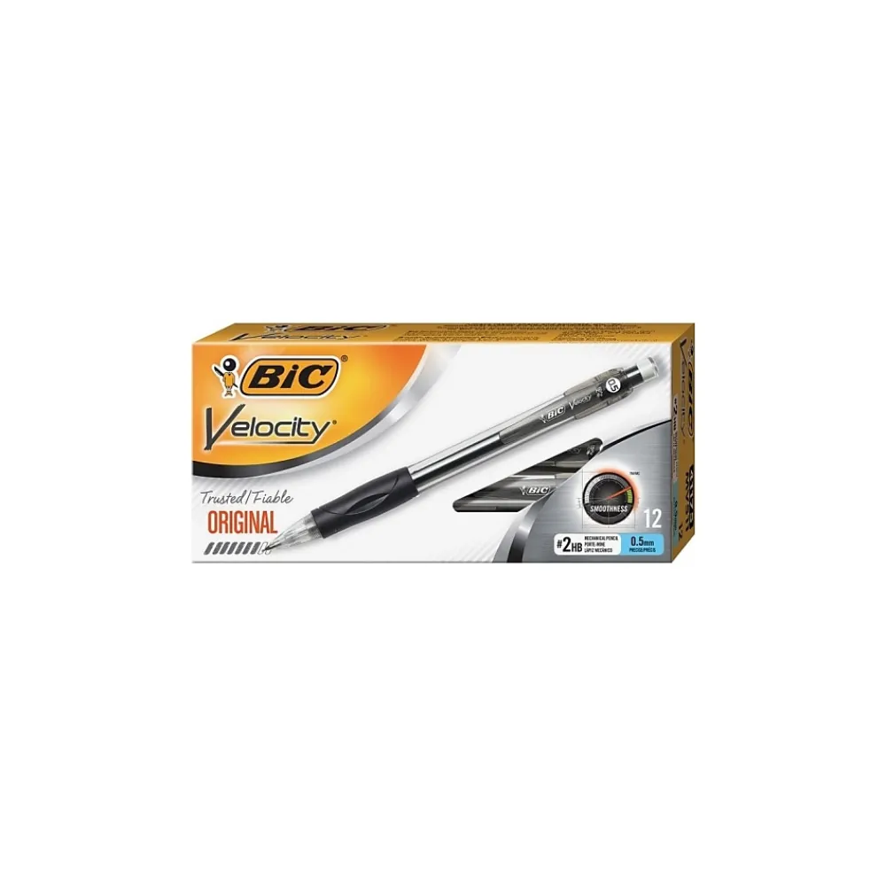 Pencils|BIC Velocity Mechanical Pencil, 0.5mm, #2 Hard Lead, Dozen (MV511)