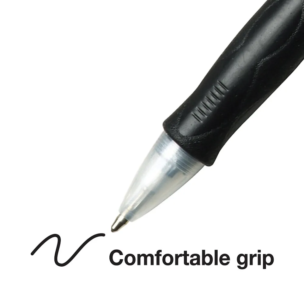 Pens|BIC Velocity Retractable Ballpoint Pens, Medium Point, Black Ink, Dozen (16264/VLG11)