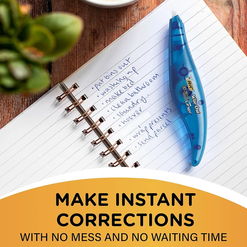 Correction & White-Out|BIC Wite-Out Exact Liner Correction Tape, White, 10/Pack (WOELP10)
